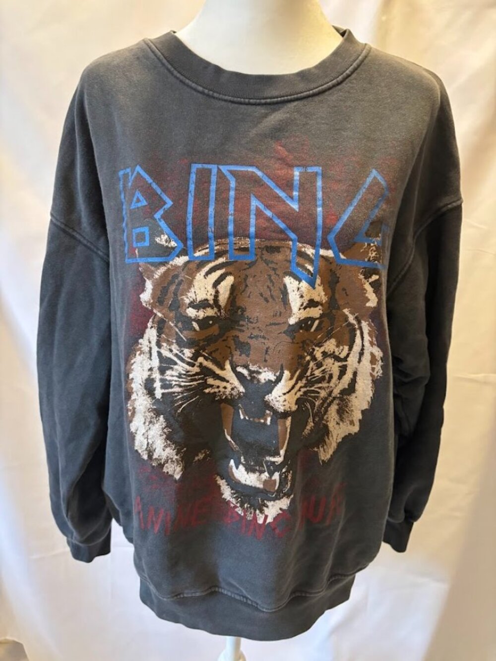 Anine Bing Women's Tiger Muse Graphic Sweatshirt Charcoal - Large